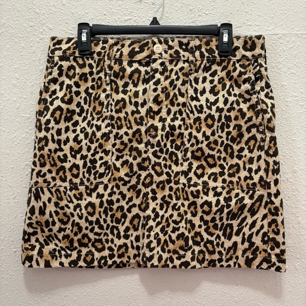 J. Crew Utility Mini Skirt in Leopard Size 10